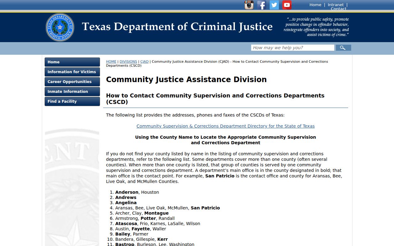 Knox County criminal history CSCD county directory